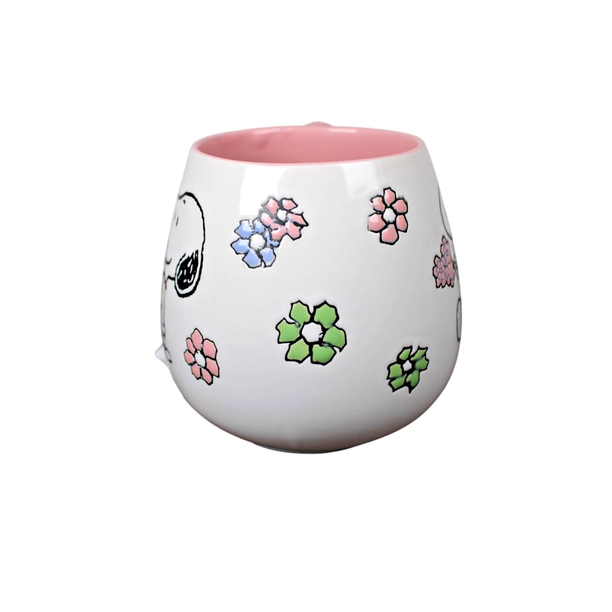 PEANUTS Snoopy FLOWERS Gibson Homeware 20oz Coffee Mug, Hot or Cold
