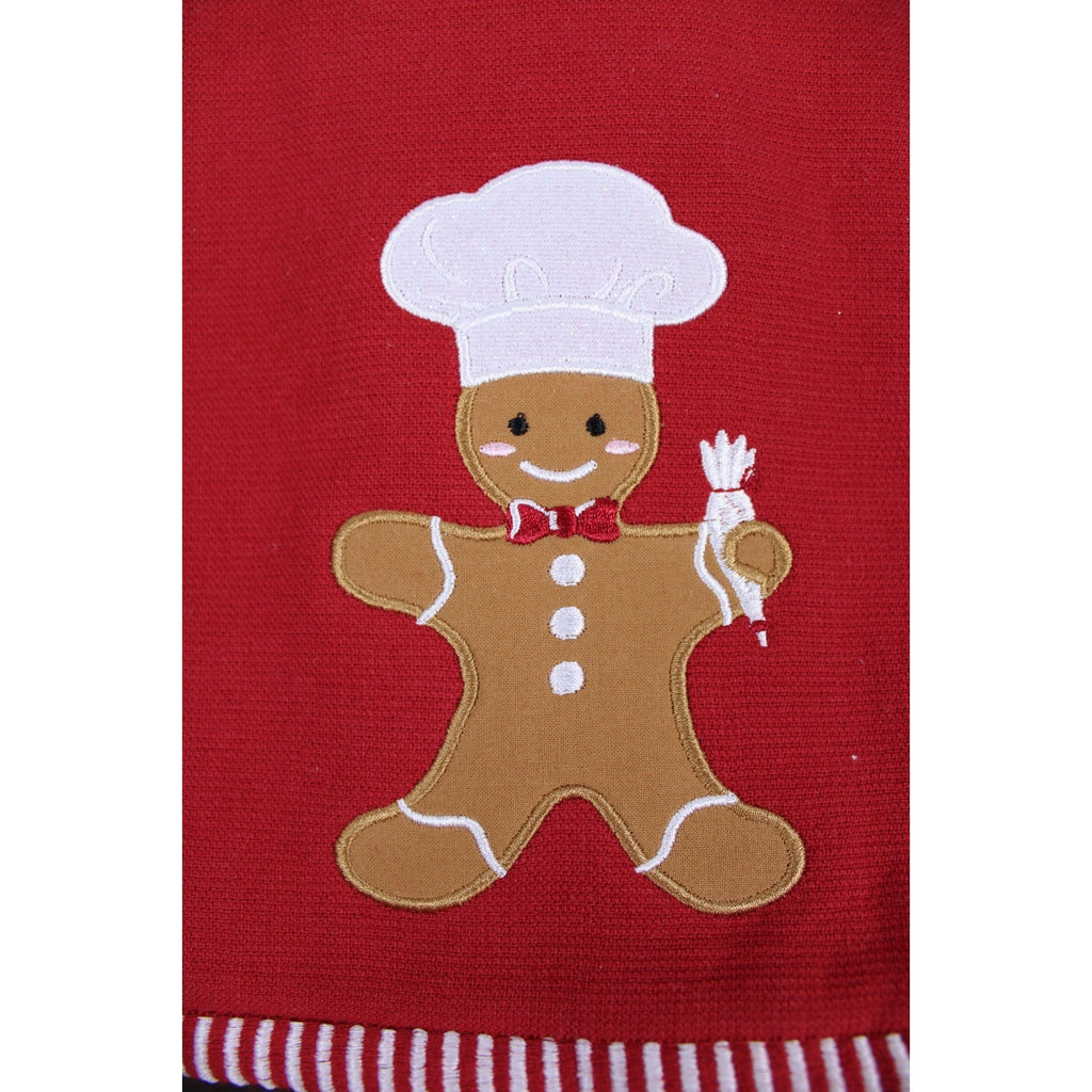 Gingerbread Cookie Man, 4-pc cotton Kitchen Towels 16" x 26" Christmas Holiday