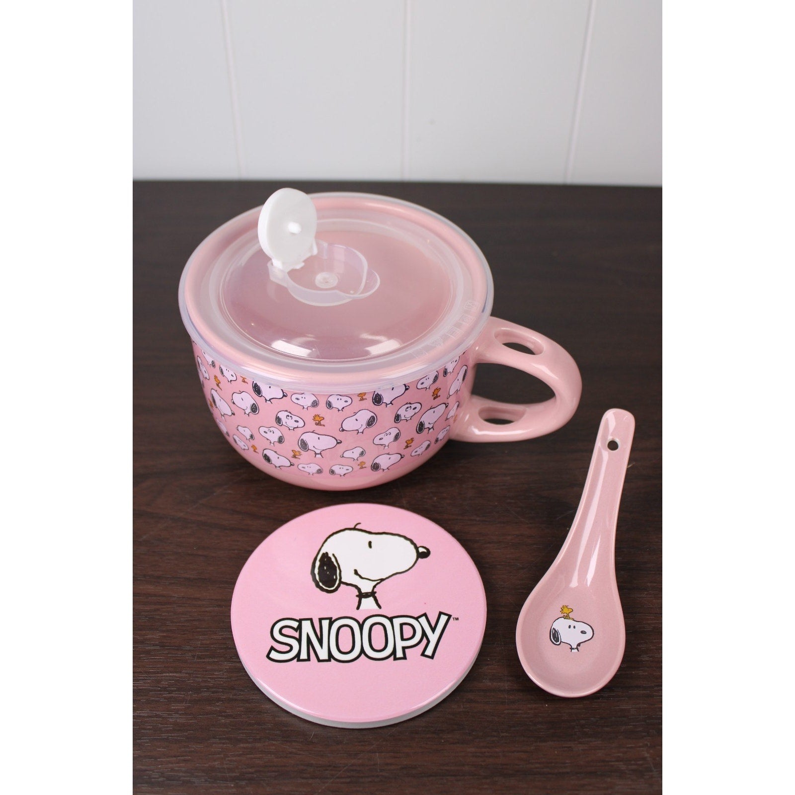 Peanuts Snoopy Soup Mug Bundle 24floz, Coaster, Spoon & Soup Mug