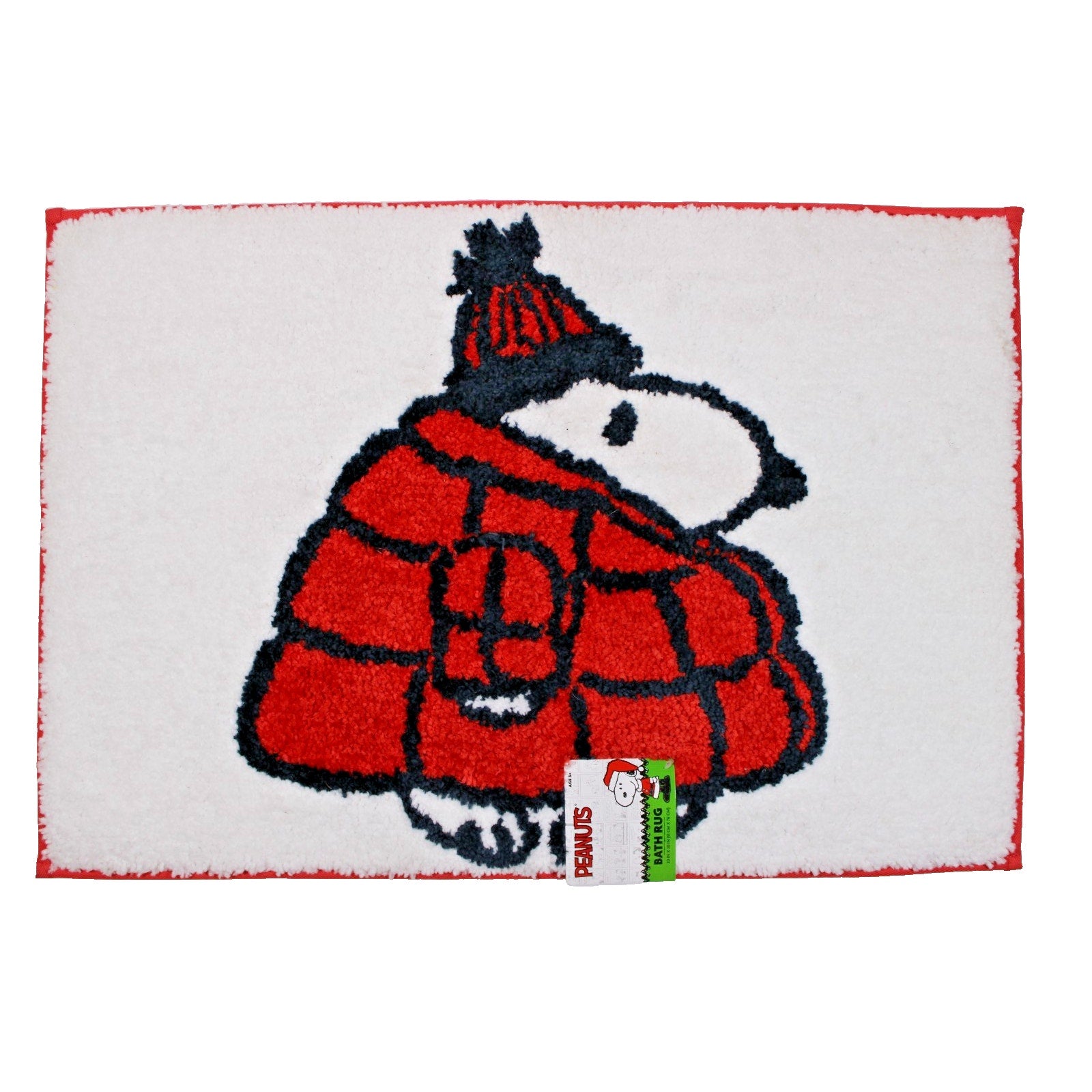 NWT Peanuts Snoopy Red Puffer Coat Winter/Holiday Bath/Kitchen Plush Mat/Rug