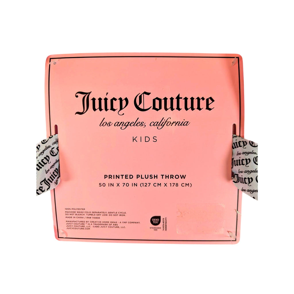 Juicy Couture Kids Plush Throw, 50x70, Strawberries, Pink Bows
