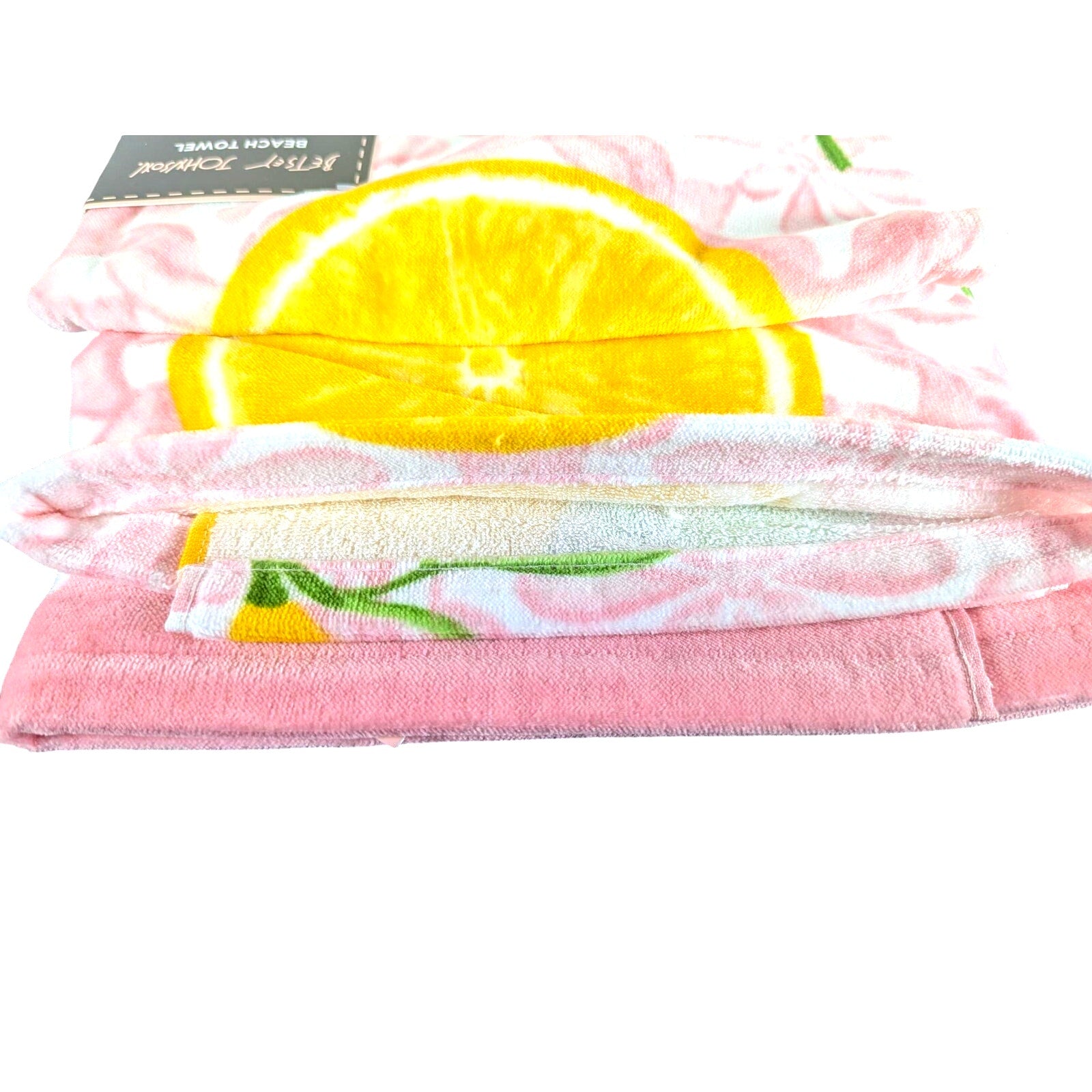Betsey Johnson Beach Towel 36"x68" Lemons, 100% Cotton