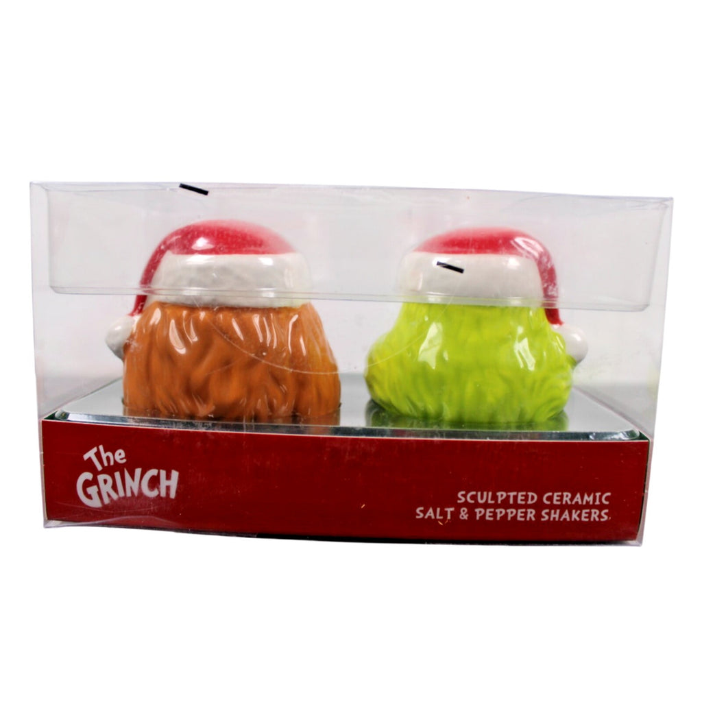 New How the Grinch Stole Christmas Grinch Max Ceramic Salt & Pepper Shakers Set