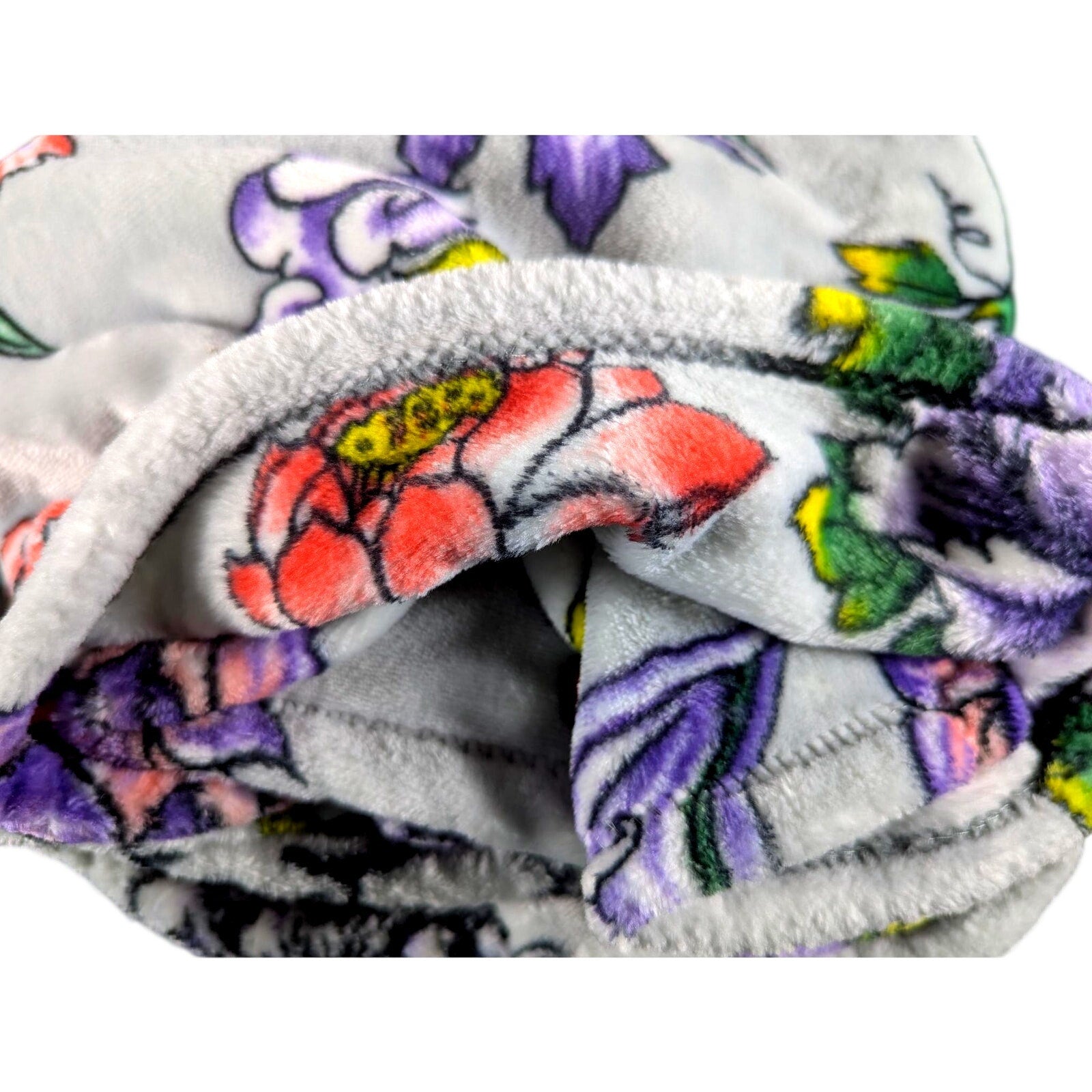 Ed Hardy Plush Oversized Throw Blanket Butterflies & Flowers 60x70