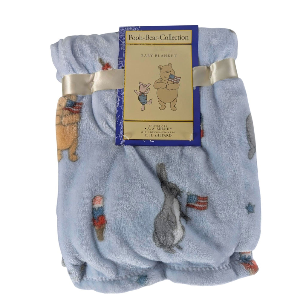 Winnie The Pooh Bear Collection Baby Blanket Pooh Friends 4th July 30x40, Ice Cream