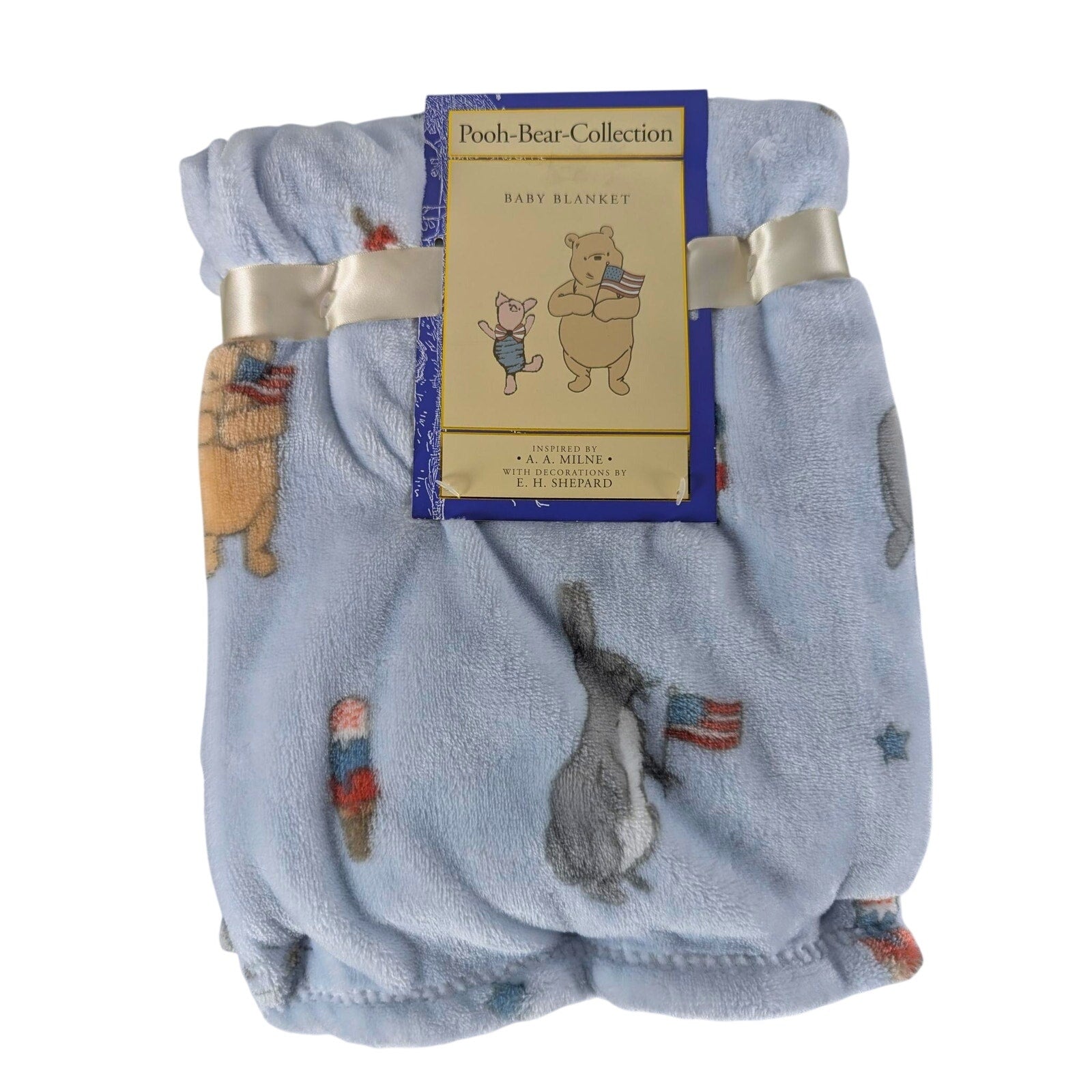 Winnie The Pooh Bear Collection Baby Blanket Pooh Friends 4th July 30x40, Ice Cream