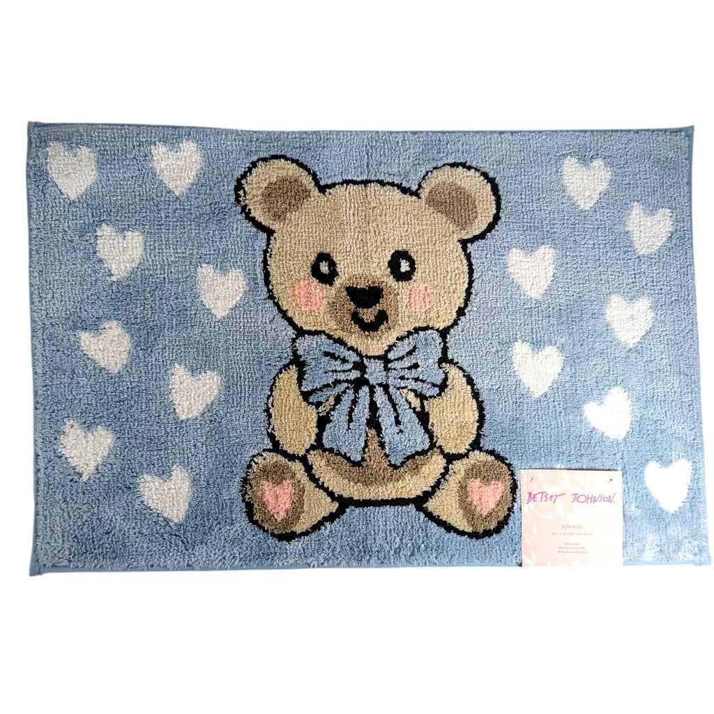 Betsey Johnson - Baby Blue Teddy Bear Soft Bathroom Bath Mat Rug Rubber Back NEW