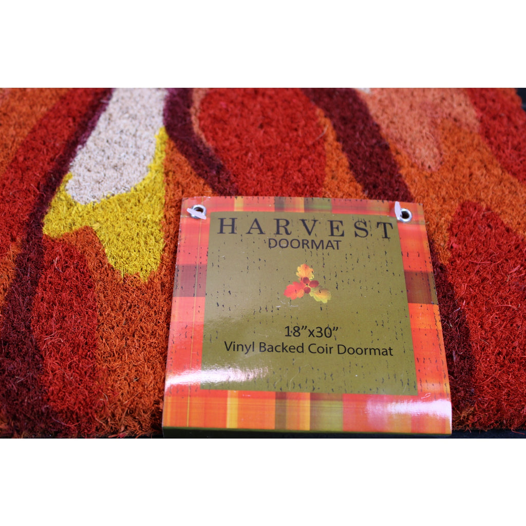 Harvest - WELCOME Heavy-Duty 5lb. Coir Doormat Non-Slip, Fall Pumpkins 18x30