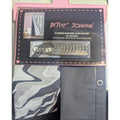Betsey Johnson Shower Curtain 72x72 Black/Gray Marble, 12 Roller Ball Hooks