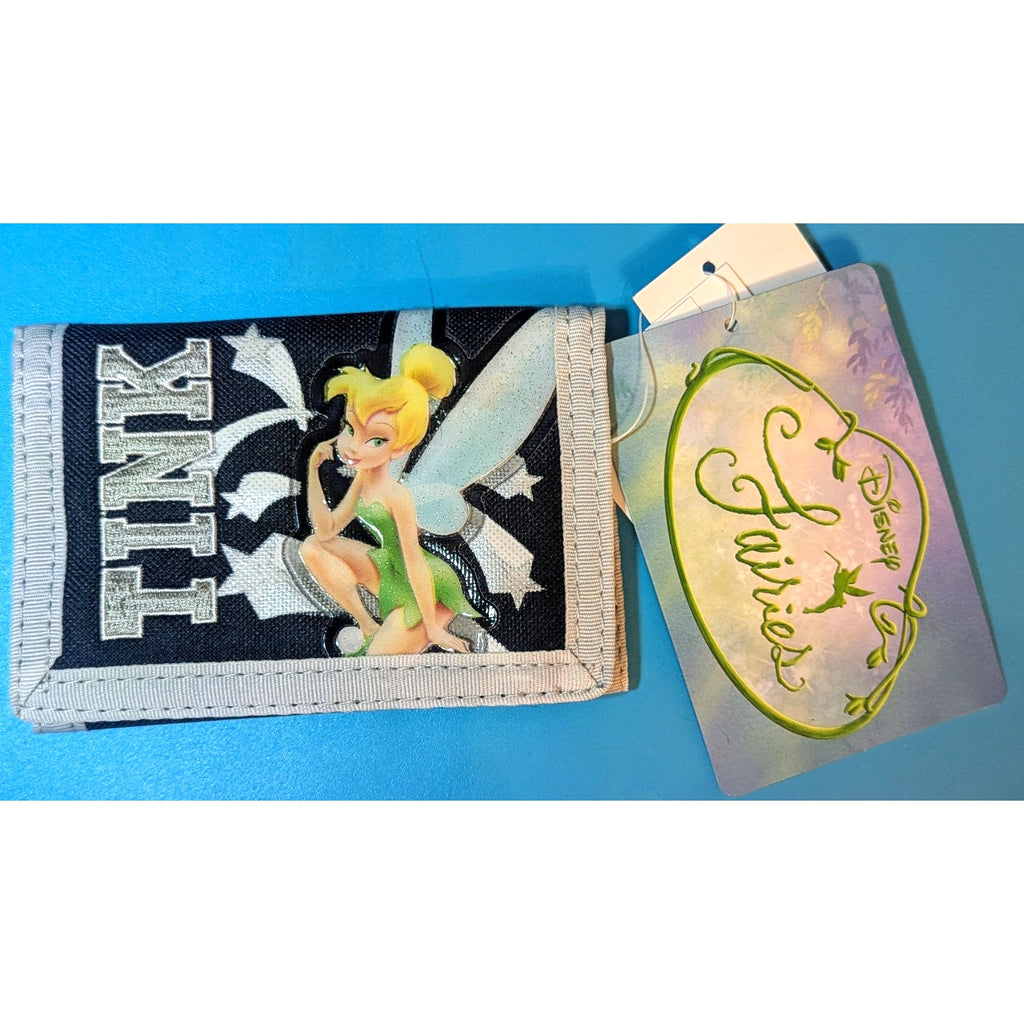 Disney Tinkerbell Trifold Wallet for Kids Black and Silver
