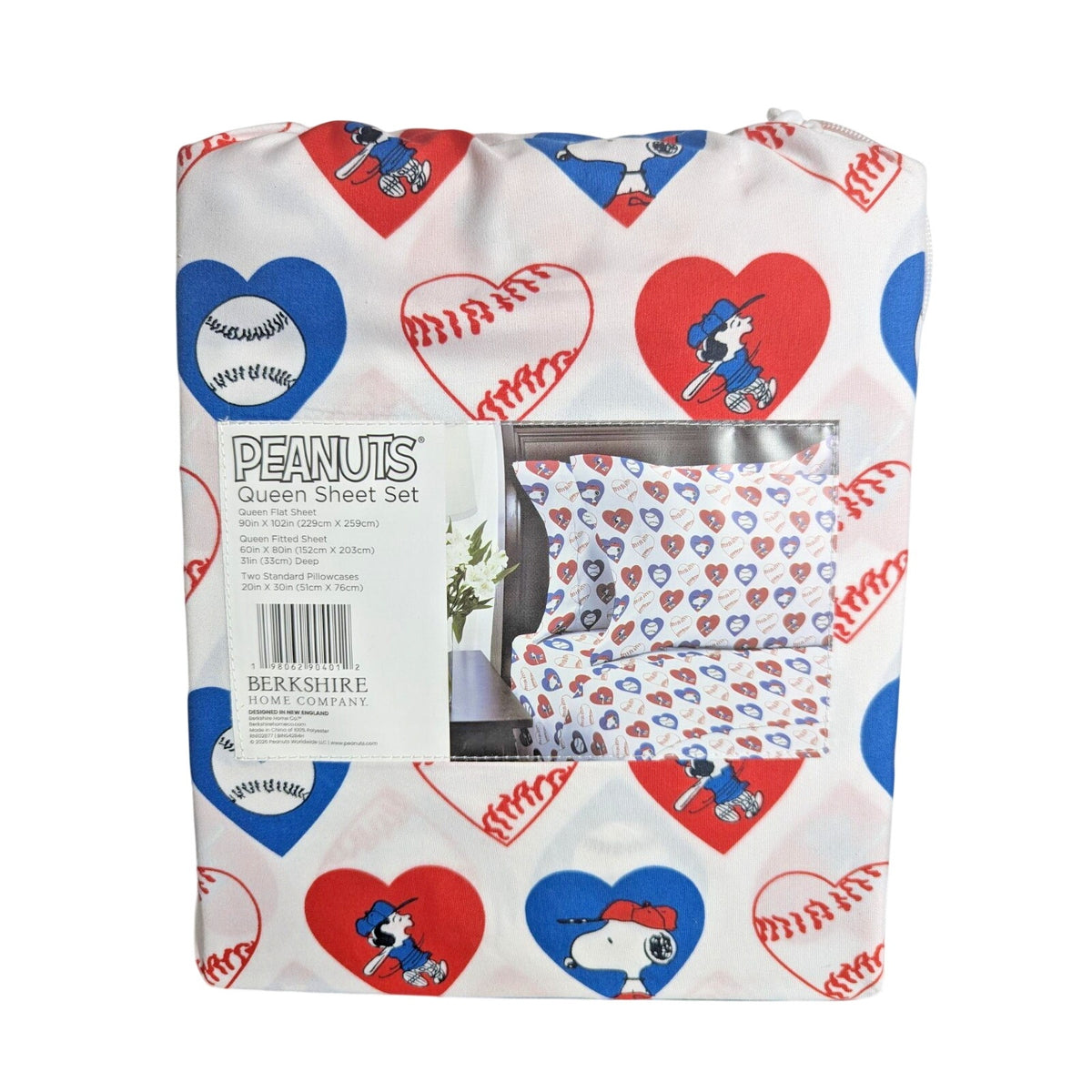 PEANUTS Snoopy Queen 4pc sheet set Sports Baseball, Snoopy & Lucy, Hearts NEW