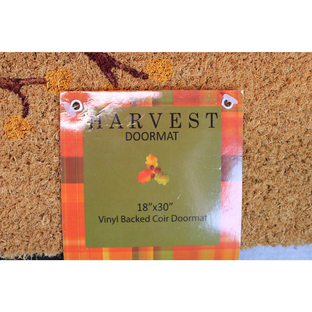 Harvest - WELCOME heavy-duty 5lb. Coir Doormat Non-Slip, Fall Pumpkins 18x30