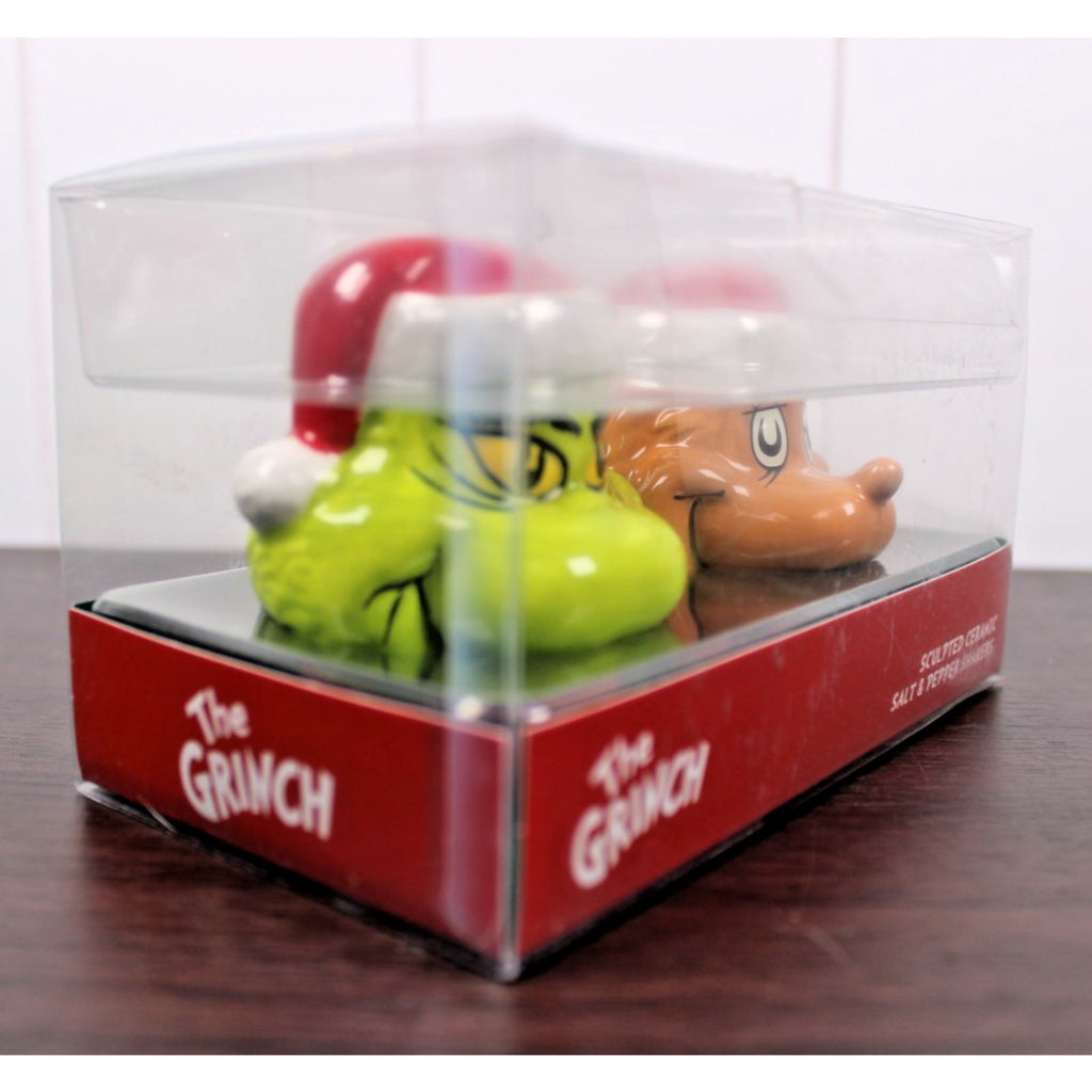 New How the Grinch Stole Christmas Grinch Max Ceramic Salt & Pepper Shakers Set