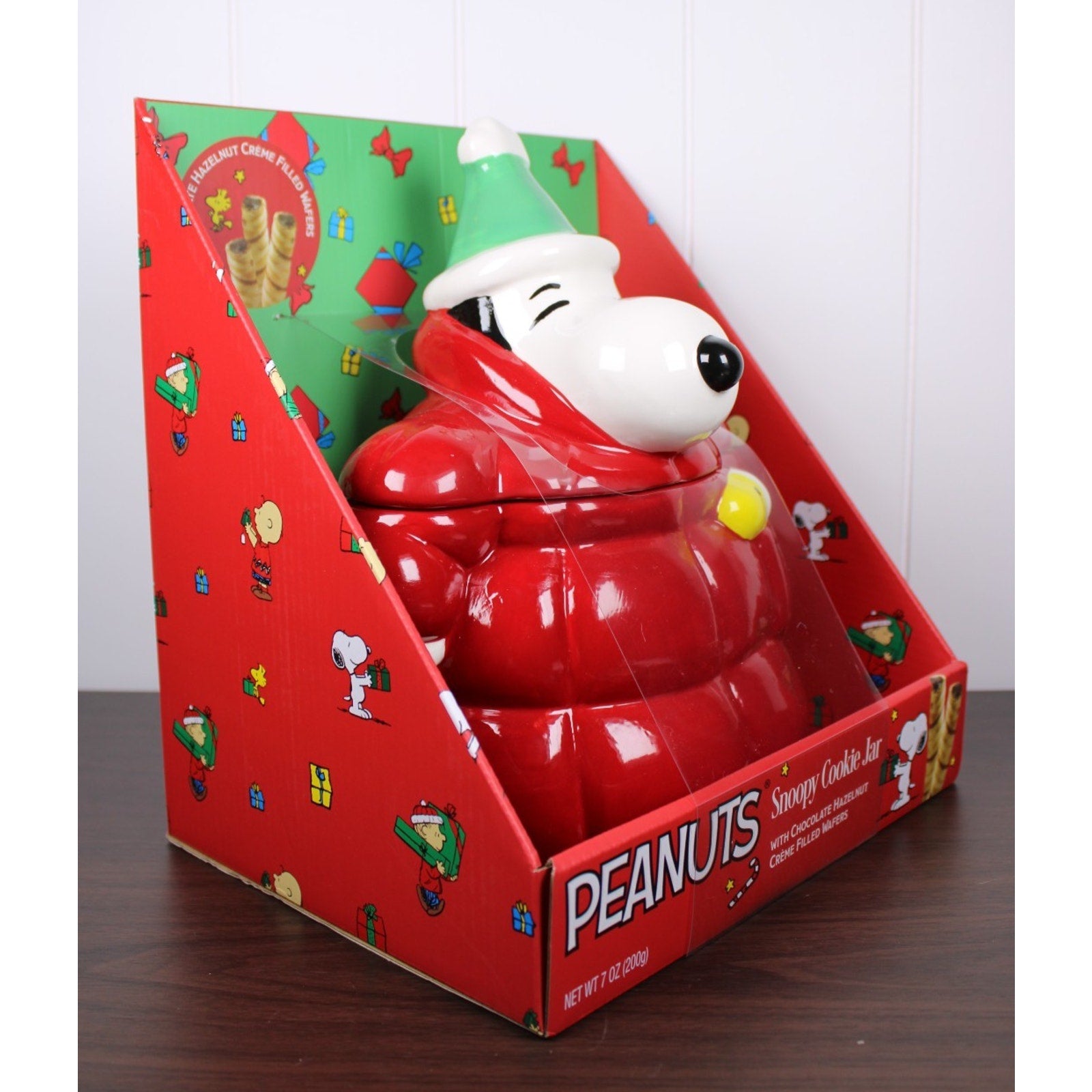 Peanuts Snoopy & Woodstock Red Puffer Jacket Cookie Jar Canister Christmas