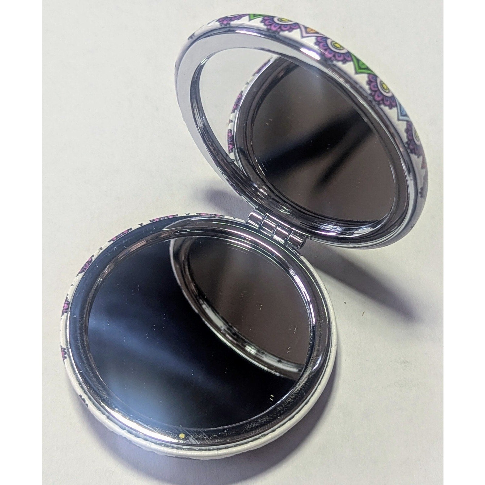 Pocket Mirror for Women Small Travel Mirror Magnifying Mandala Designs Flowers