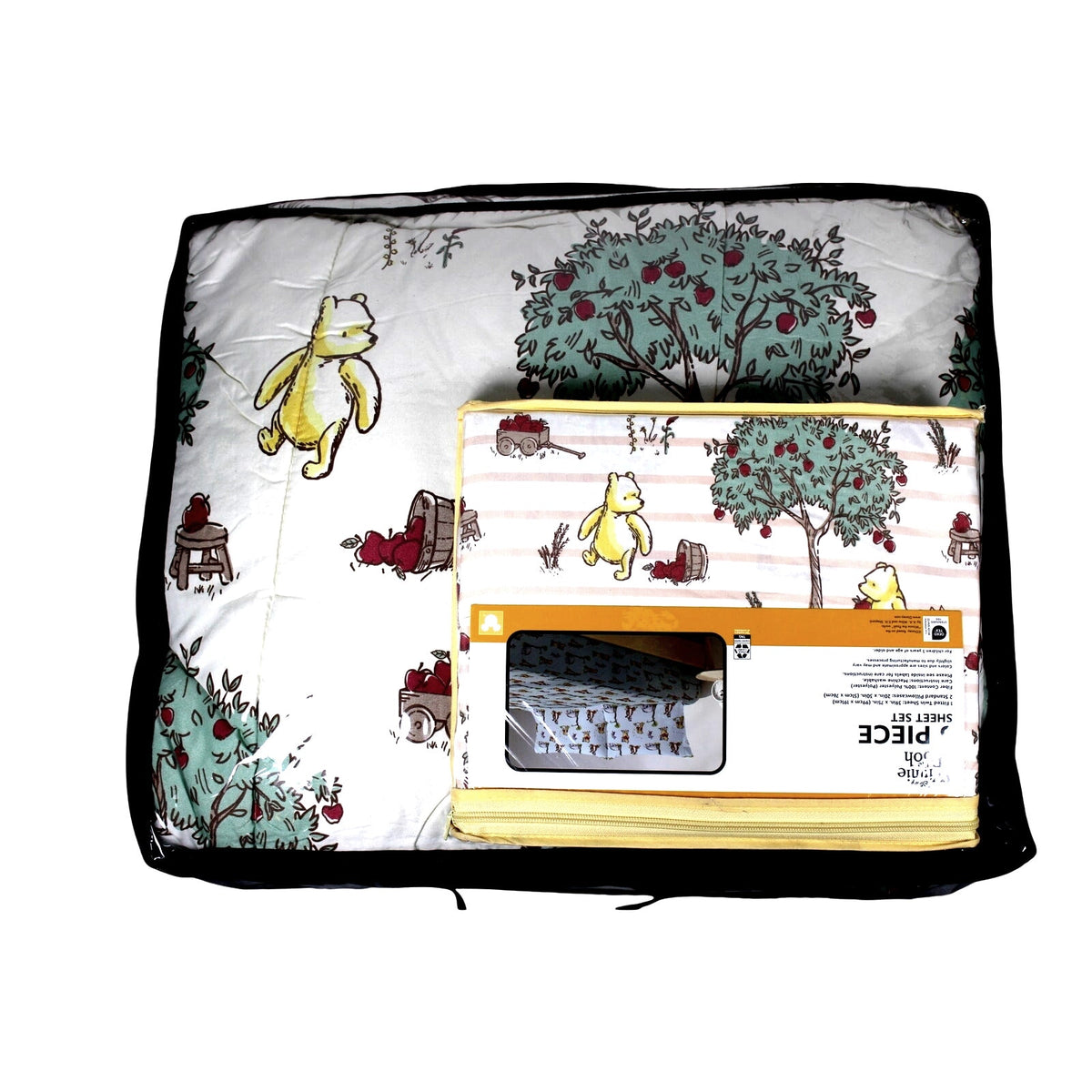 Winnie The Pooh 5 Piece, TWIN Comforter 64x86, 1 Sham 20x26 & 3 Piece Sheet Set