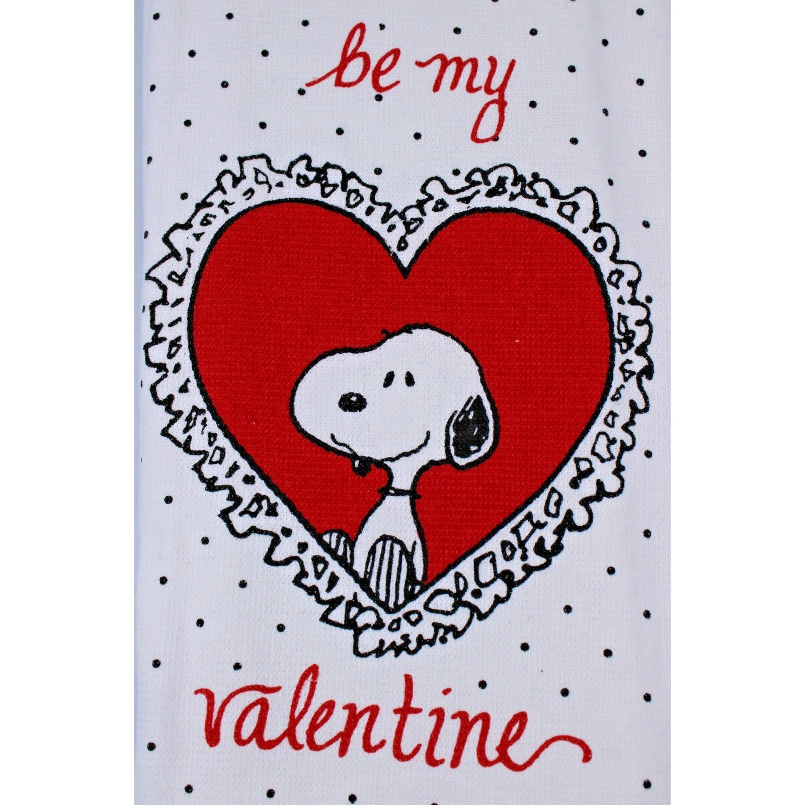 Peanuts Snoopy BE MY VALENTINE Set of 2 Kitchen Towels Free Shipping 18" x 28"