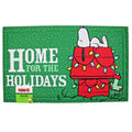 PEANUTS Snoopy ”HOME For The HOLIDAYS” Christmas Rubber Mat 18” X30” Free Ship