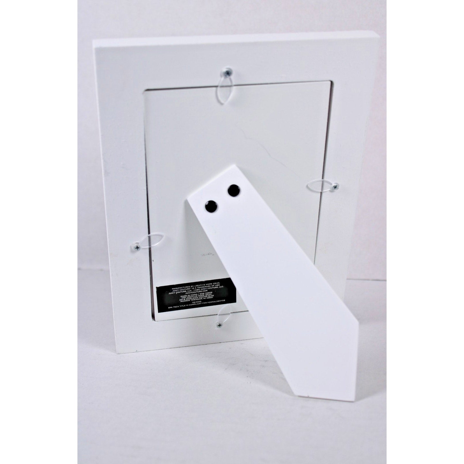 Juicy Couture 4x6 Picture Frame, Pink, White table easel