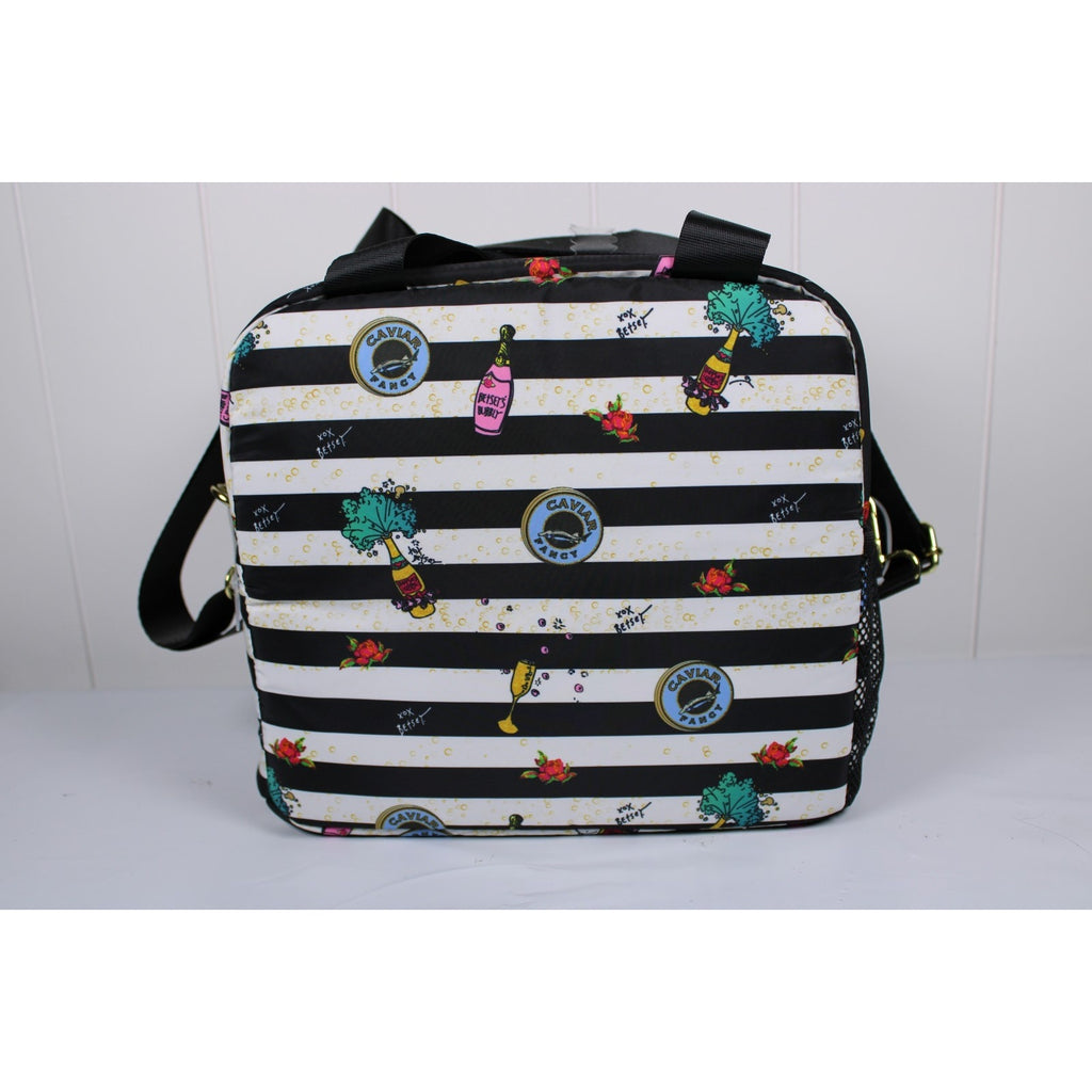 Betsey Johnson Champagne, Roses, Caviar, Isolated Top Handle Lunch Tote Large.