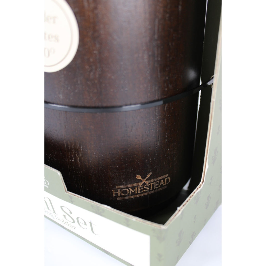 7-piece Walnut Wooden Kitchen Utensil Set - Includes a rotating holder