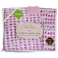 KINDRED HOME 4 PIECE HEARTS DESIGN TWIN SHEET SET 1 EX PILLOWCASE NEW