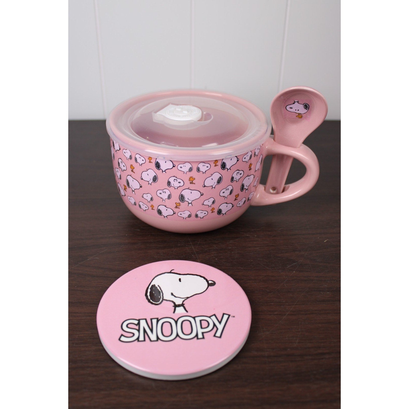Peanuts Snoopy Soup Mug Bundle 24floz, Coaster, Spoon & Soup Mug