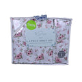 KINDRED HOME 4 PIECE TEA ROSE FLORAL DESIGN TWIN SHEET SET 1 EXTRA PILLOWCASE
