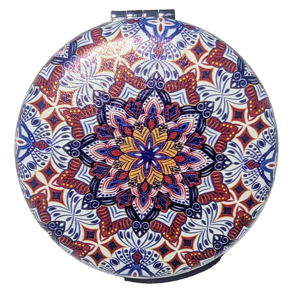 Pocket Mirror for Women Small Travel Mirror Magnifying Mandala Designs Flowers