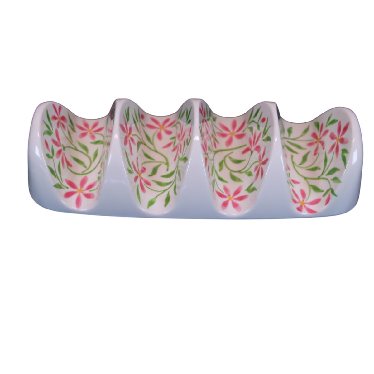 5pc. Melamine Serving Set Floral Tortilla Warmer, Taco Holder, Dip/Chip Tray NEW