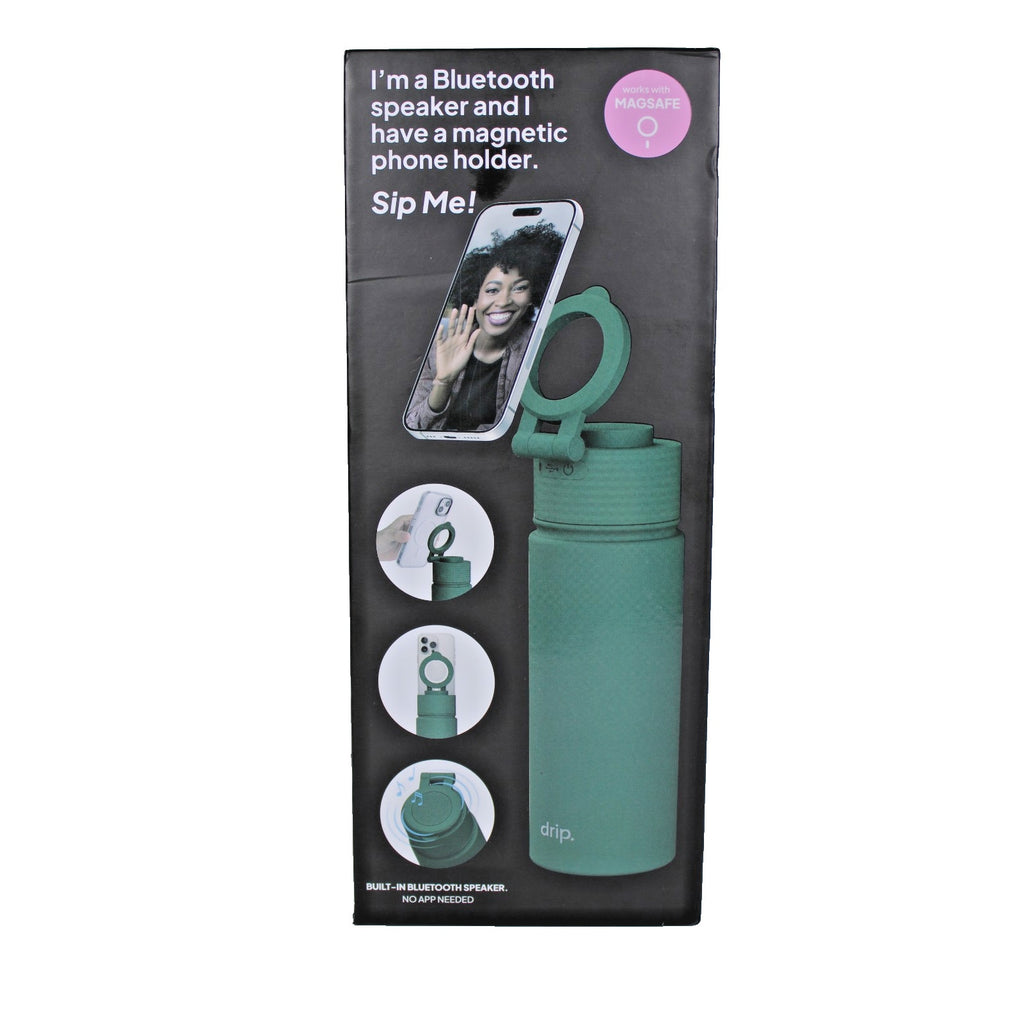 Drip All In One Bluetooth Speaker & Magnetic Holder 17oz. Magsafe Bottle -Green