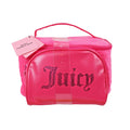 Juicy Couture Embossed Cosmetic Makeup Travel Bag 2 piece set w/toiletry bottle