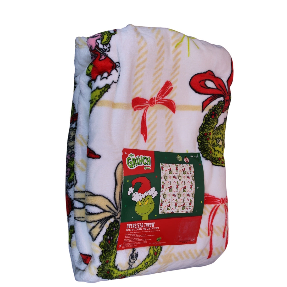 Dr. Seuss The Grinch Oversized Christmas Holiday Throw Blanket Soft Fleece