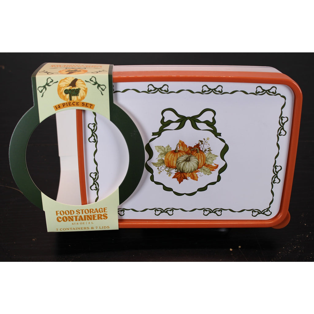 Core Kitchen 14-Piece Fall Pumpkin Food Storage Set 67.6 oz / 2 L