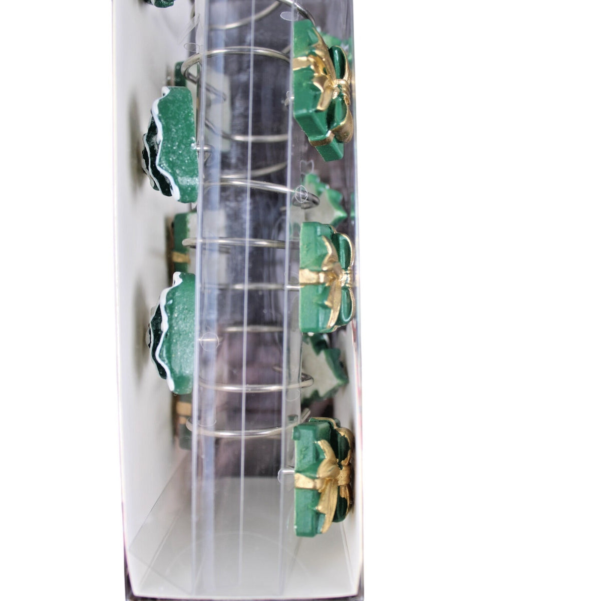 ****Set of 12 Christmas Trees and Presents Shower Curtain Rings NIB****