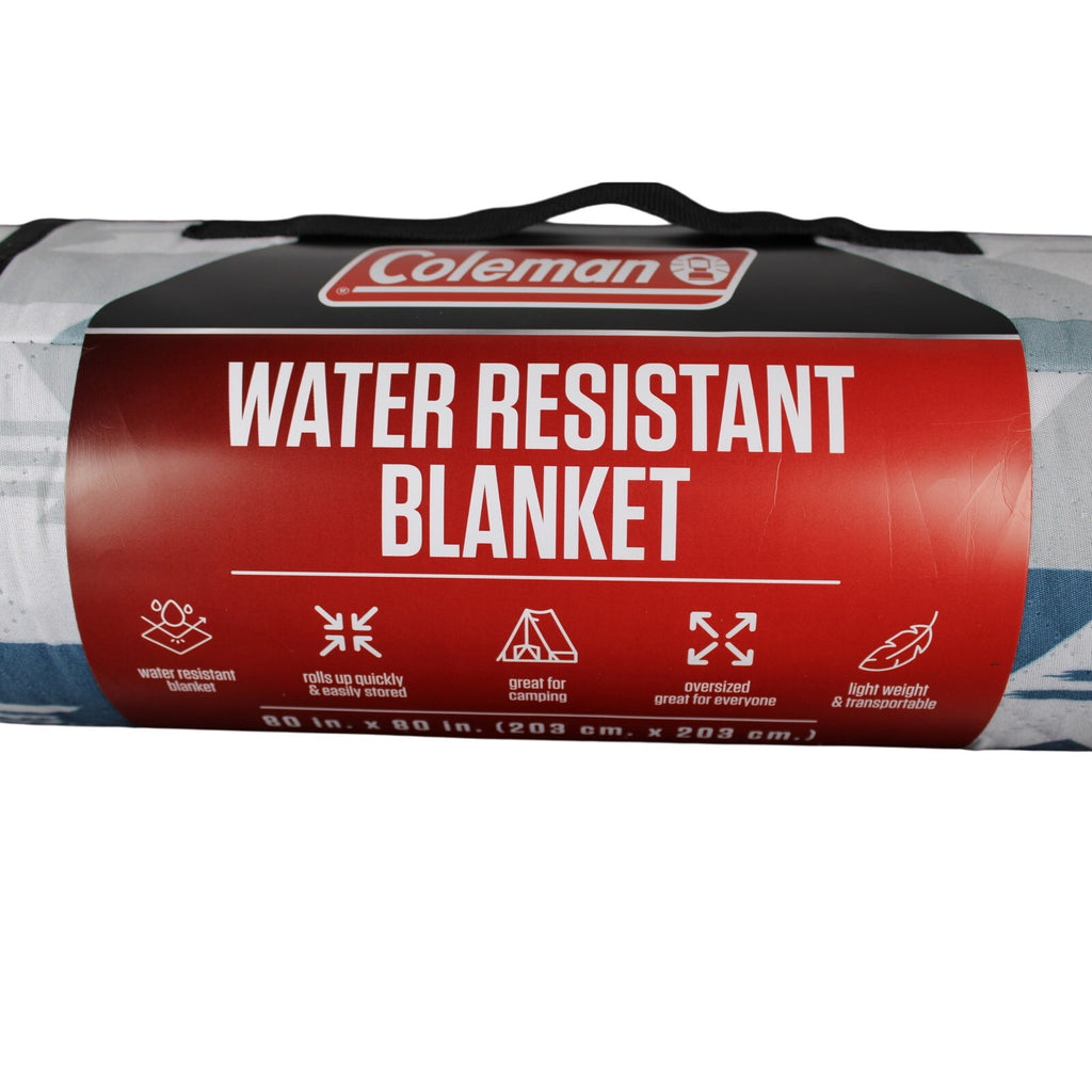 COLEMAN Water Resistant Blue, Gray OUTDOOR BLANKET CAMPING PICNIC BEACH 80 X 80