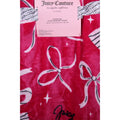 Juicy Couture 60" x 70" Pink Plush Throw Blanket, Bows - OVERSIZED
