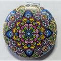 Pocket Mirror for Women Small Travel Mirror Magnifying Mandala Designs Flowers