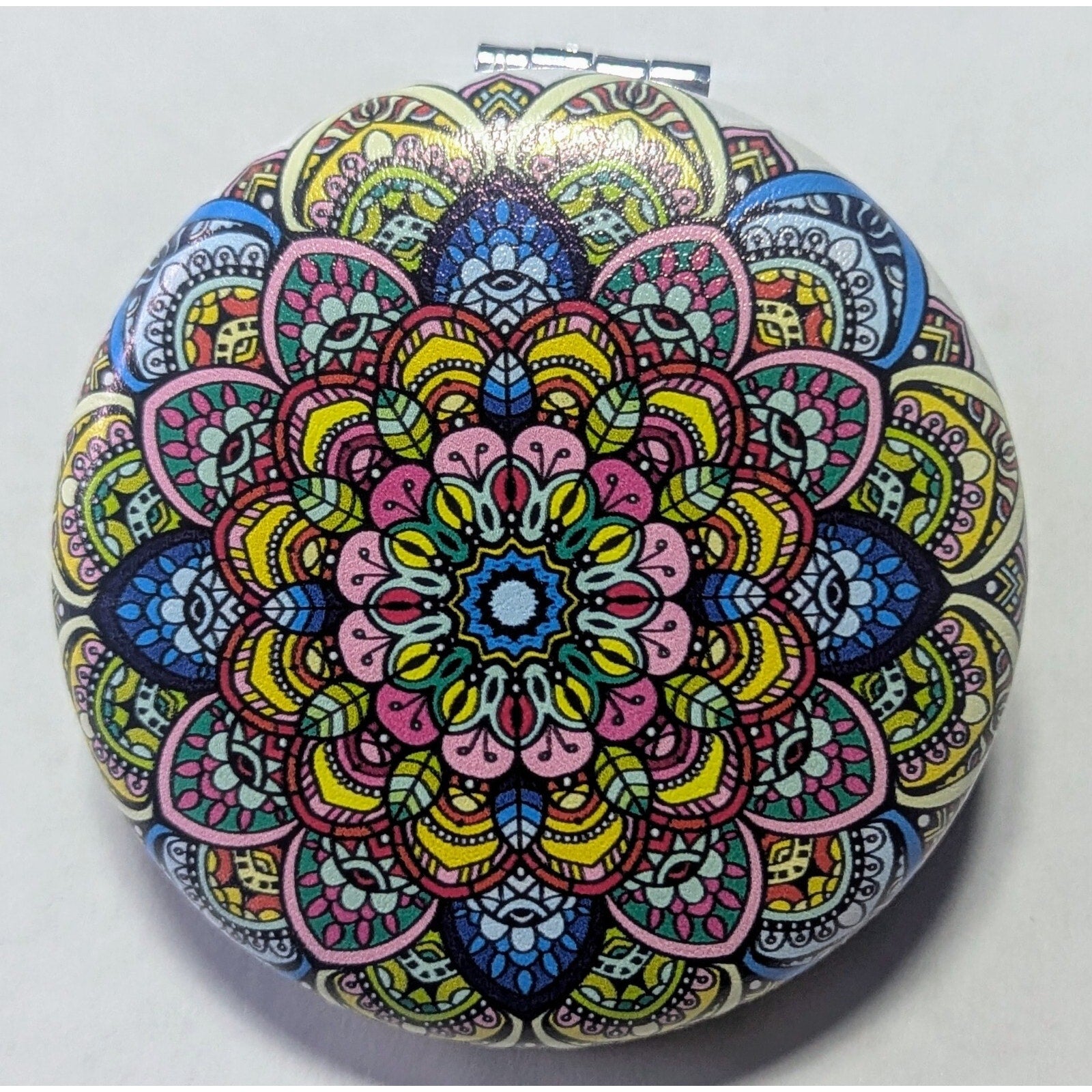 Pocket Mirror for Women Small Travel Mirror Magnifying Mandala Designs Flowers