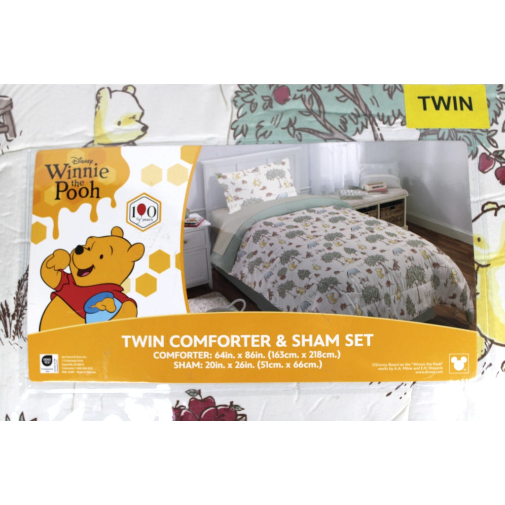 Winnie The Pooh 5 Piece, TWIN Comforter 64x86, 1 Sham 20x26 & 3 Piece Sheet Set