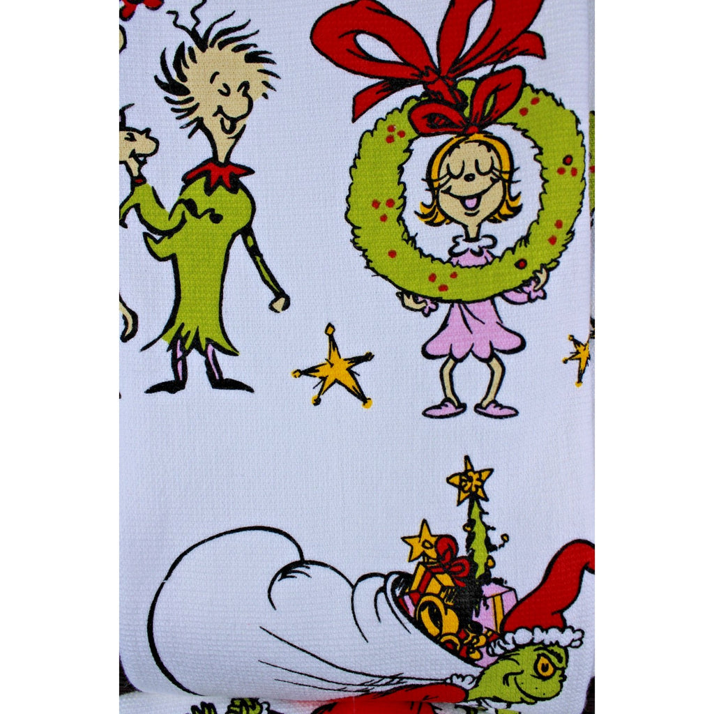 Set Of 3 Dr. Seuss The Grinch Whoville Cindy Lou Christmas Kitchen Cotton Towels