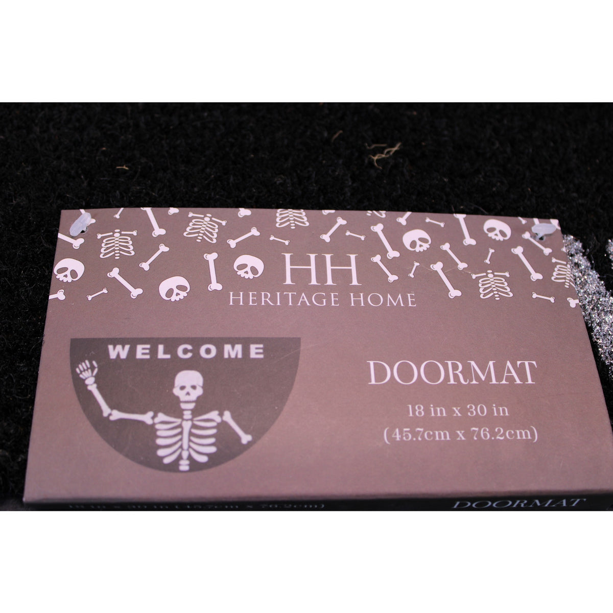 Heritage Home Half-Moon Shape Coir Welcome Skeleton Doormat, 18x30 Anti-Slip