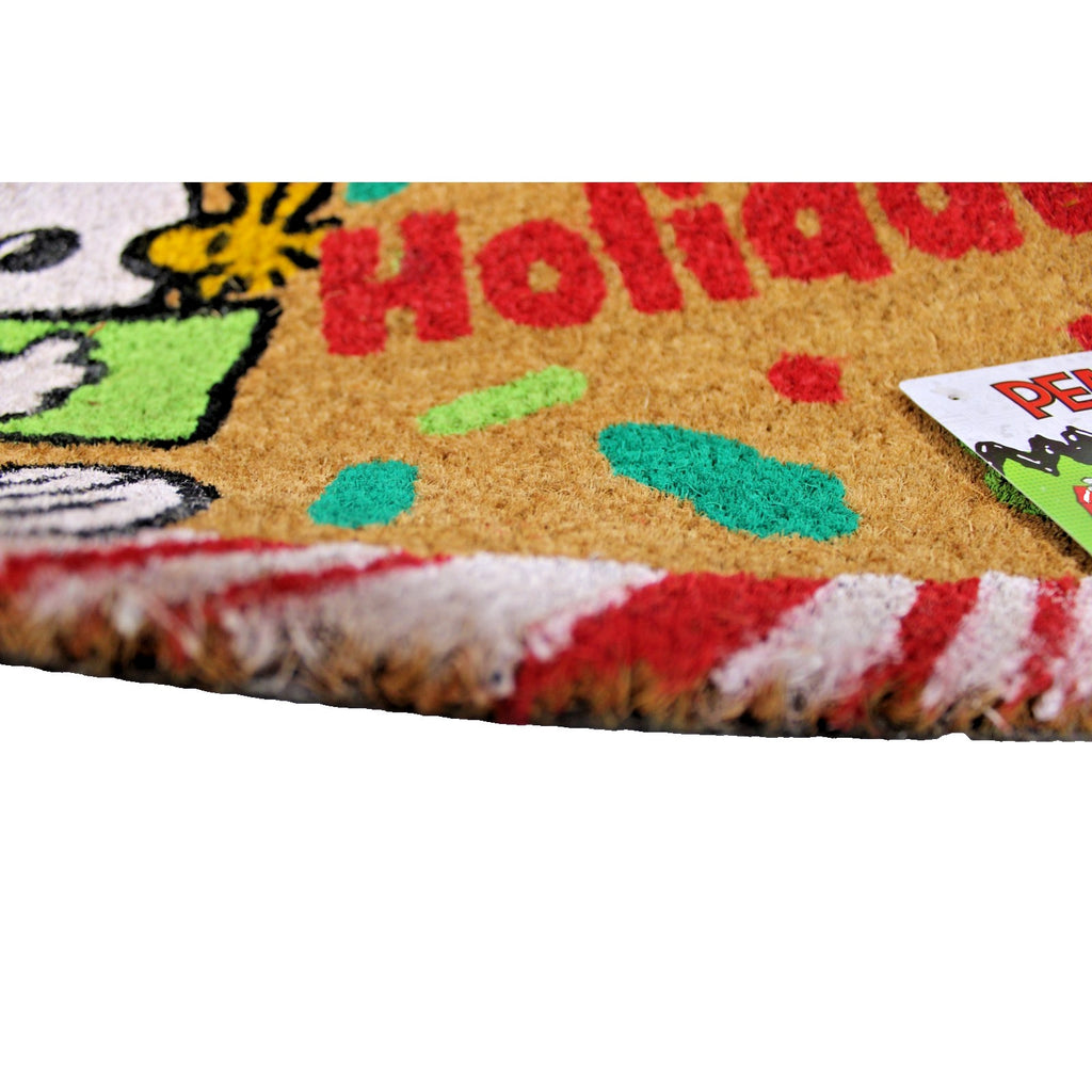 Peanuts Snoopy Woodstock Happy Holidays Christmas Outdoor Coir Door Mat 18 X 28”
