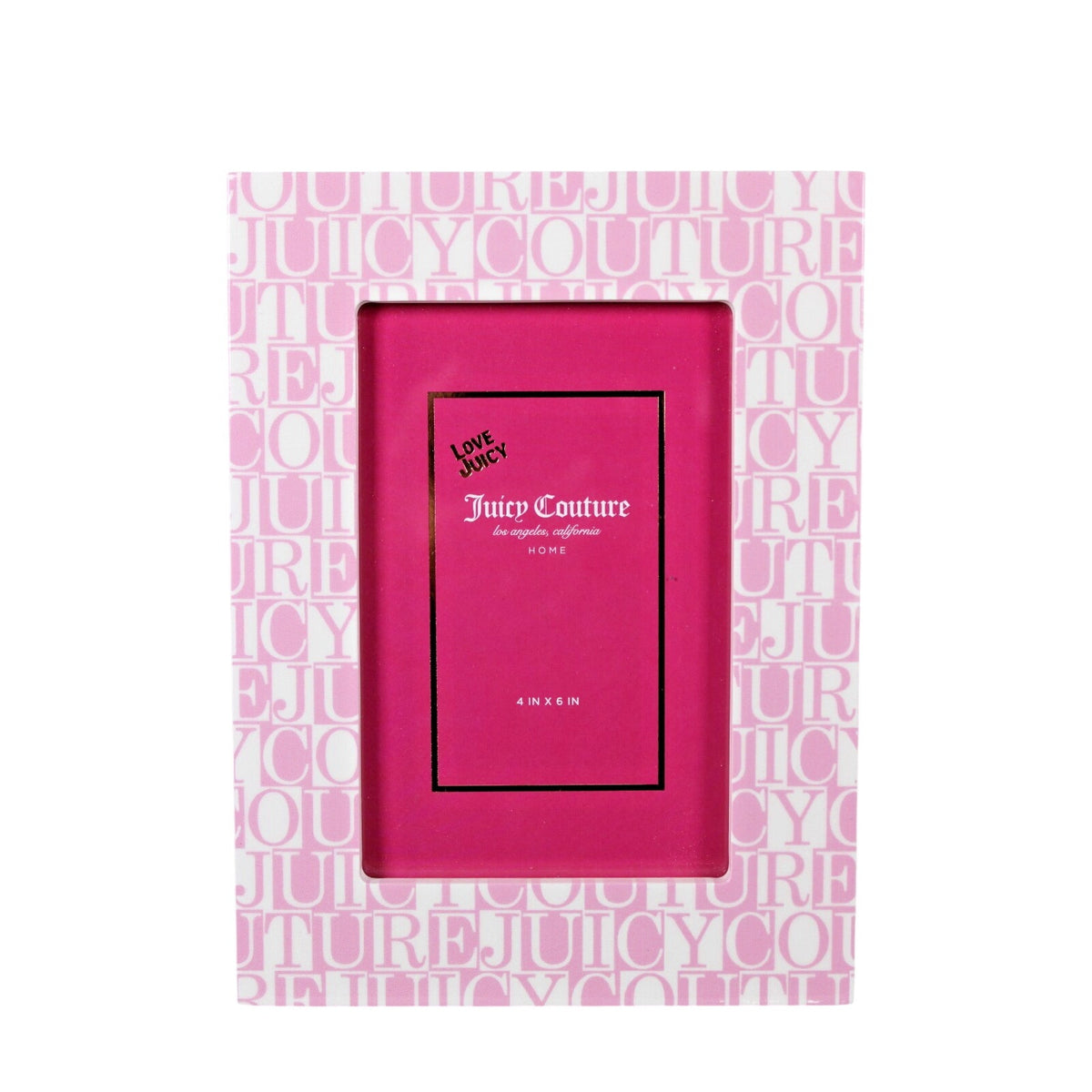 Juicy Couture 4x6 Picture Frame, Pink, White table easel