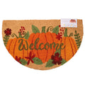 Half Moon Shape, Pumpkin WELCOME Coir Door Mat, 20x32 Thanksgiving, Fall