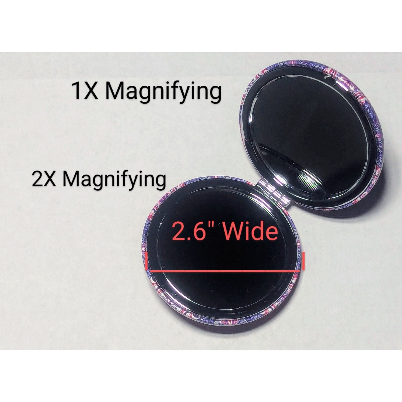 Pocket Mirror for Women Small Travel Mirror Magnifying Mandala Designs Flowers