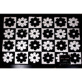 BETSEY JOHNSON, BLACK & WHITE DAISY CHECKER DESIGN BATH RUG - 20"X32"