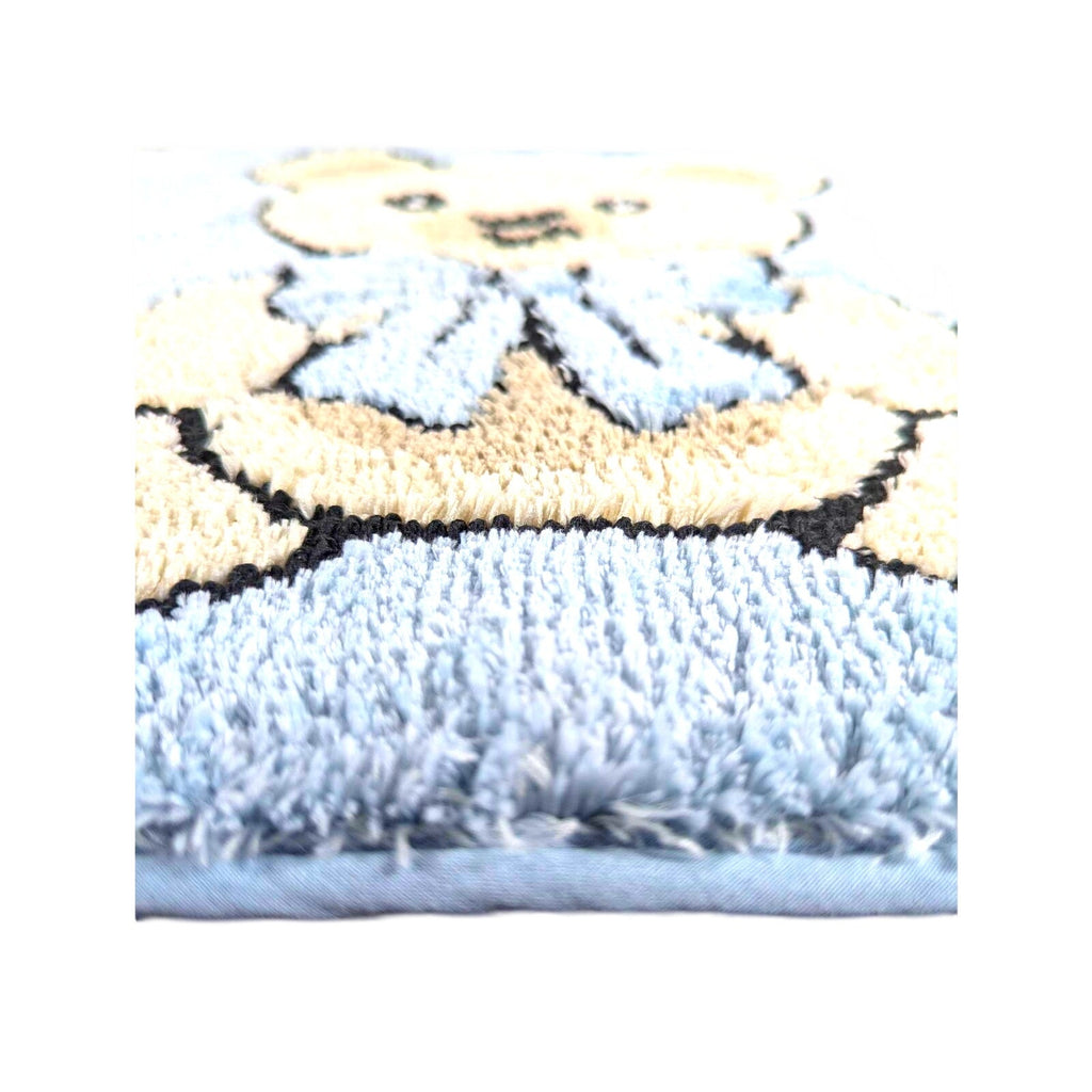 Betsey Johnson - Baby Blue Teddy Bear Soft Bathroom Bath Mat Rug Rubber Back NEW