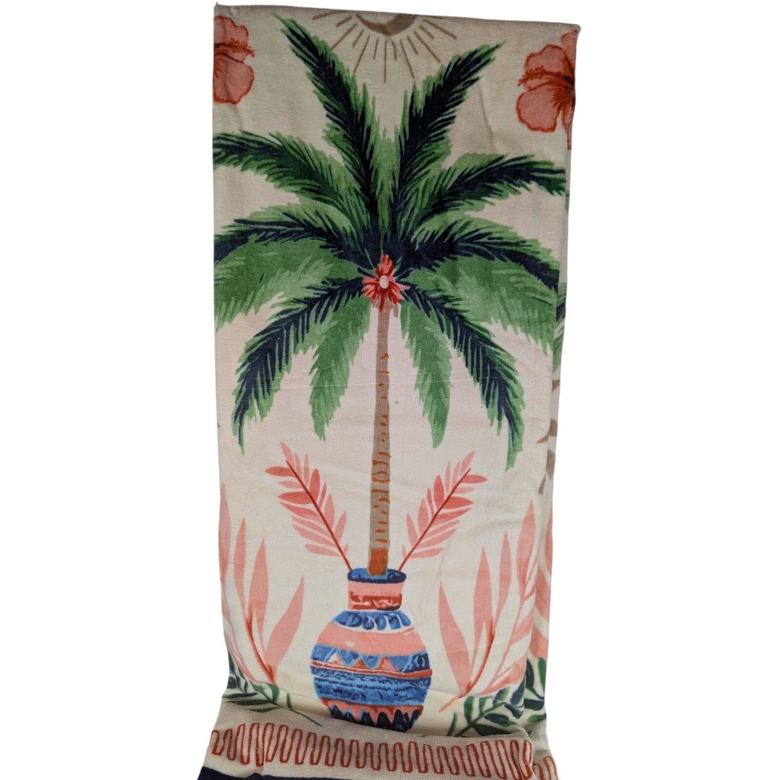 Sand & Surf Beach Towel 36" x 68" Palm Trees 100% Cotton