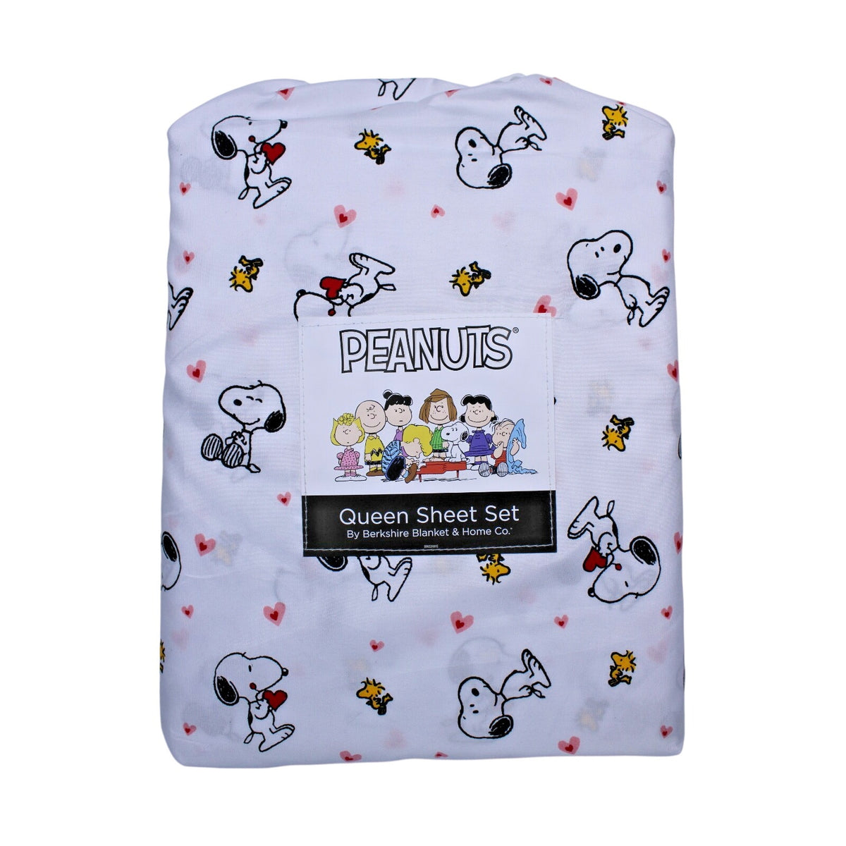 Peanuts Snoopy Queen 4pc Sheet Set By Berkshire Heart Valentines Woodstock NEW
